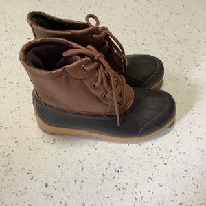Sperry Port Boot Lace Up Boys Size 2M Ankle Waterproof Duck Boat Boot Brown